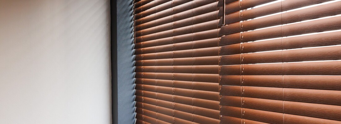 Wooden blinds in an intelligent interior