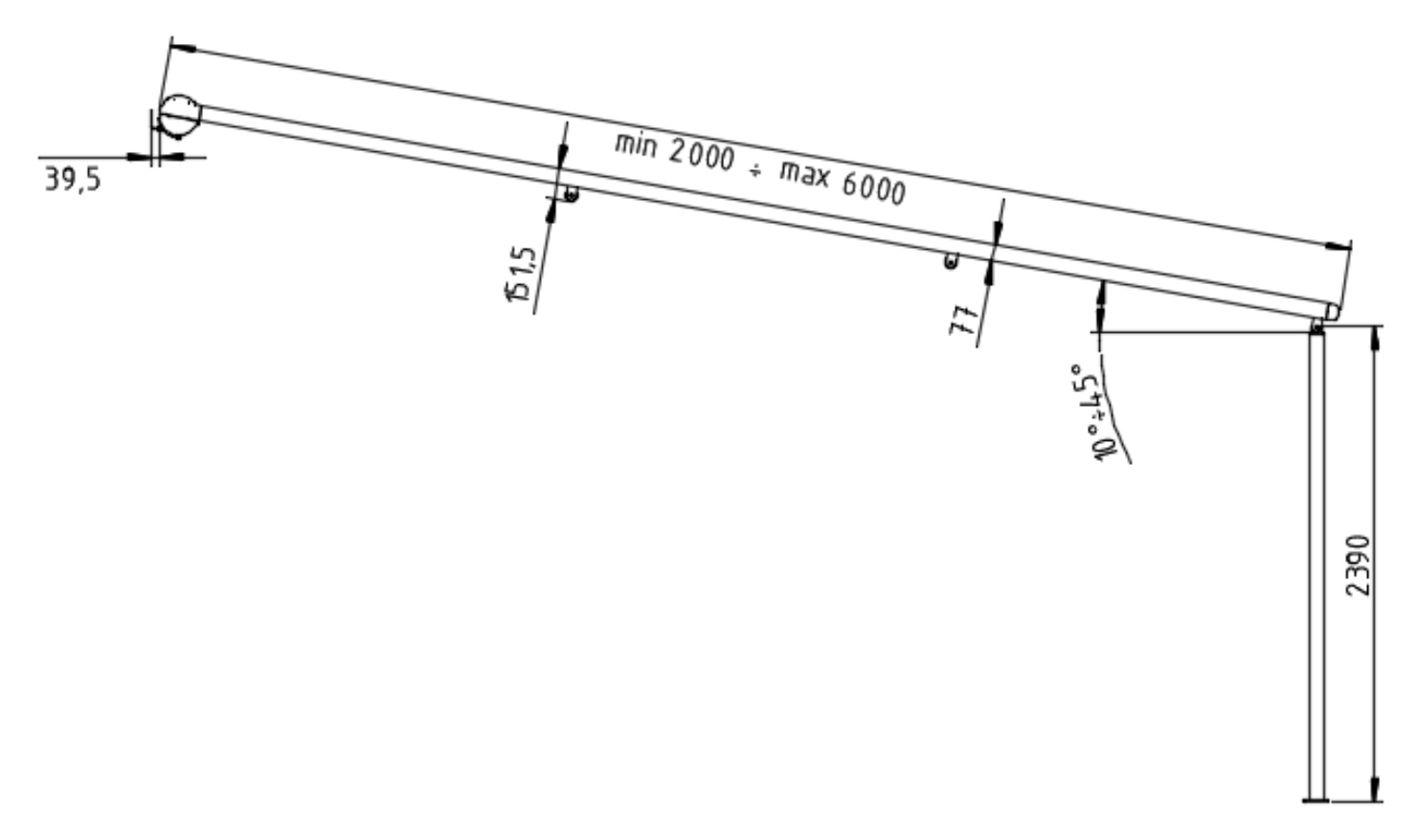 Pergola ZIIIP multimodulo a parete
