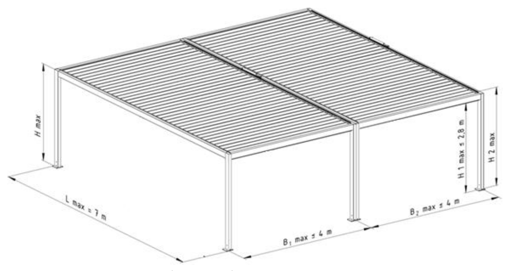 Pergola SB400 autoportante multimodulo