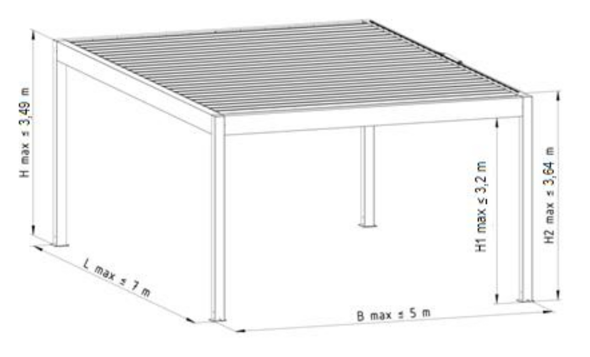 Pergola SB500 autoportante monomodulo