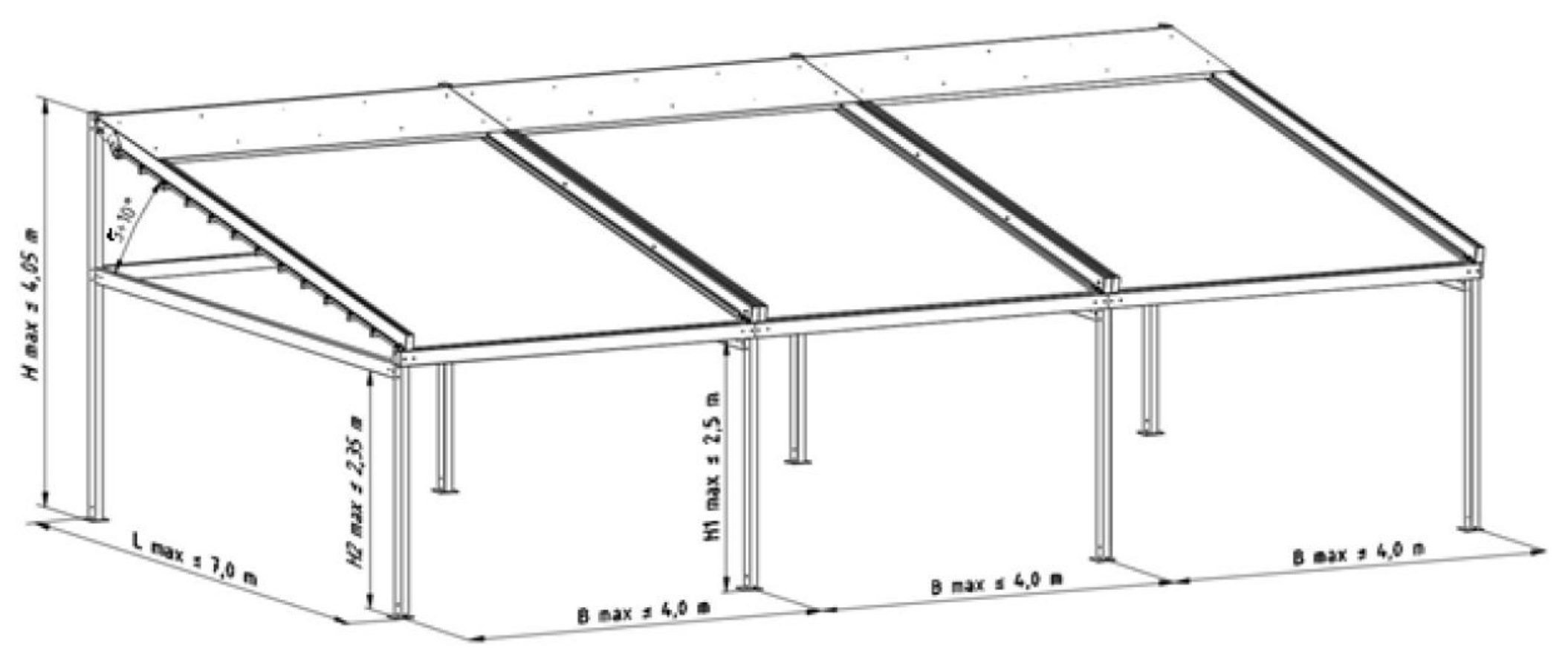 Pergola SOLID autoportante multimodulo