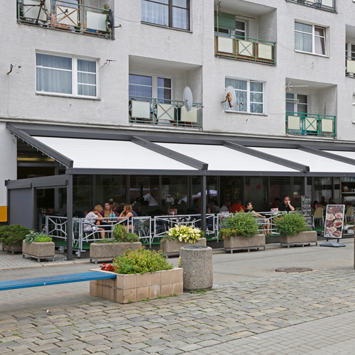 tessuti PERGOLA A PARETE SOLIDA