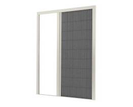 Zanzariera per porta RAL 9016 con rete nera