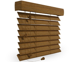 Tende veneziane in legno da 50 mm con mantovana e risvolti laterali