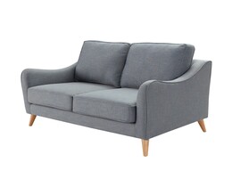 Divano Venuste a 2 posti, blu denim/marrone