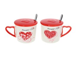 Set di tazze Beautiful Love con coperchio da 350 ml