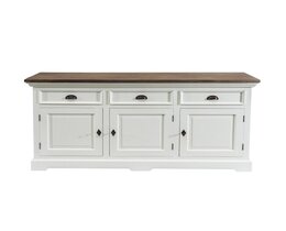 Cassettiera Brighton 180x55x95cm bianca e grigio naturale