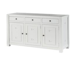 Cassettiera Noa bianca, 3 ante + 3 cassetti 150x50x100 cm