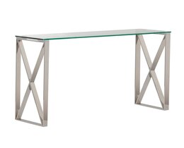 Consolle Senso color argento, 120x40x80 cm
