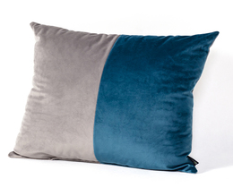 Poduszka Patchwork kwadratowa grigio blu