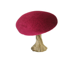 Dekoracja Velvet Mushroom 10 cm rubino