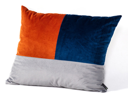 Poduszka Patchwork kwadratowa rame inchiostro grigio