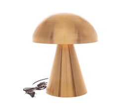 Lampada da tavolo a forma di fungo, colore oro, 48 cm.