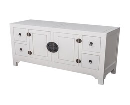 Cassettiera moderna 137x45x76cm bianca