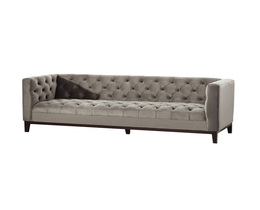 Divano Velvet Elite grigio a 3 posti