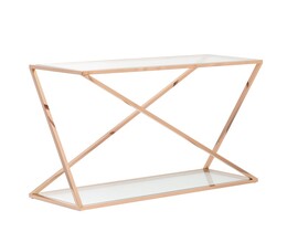 Consolle Vertigo color oro rosa 120x40x80cm