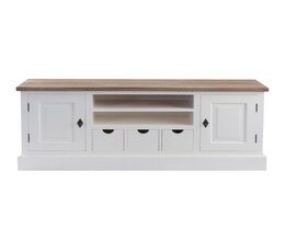 Mobile TV Brighton 150x40x65cm bianco e naturale