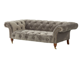 Divano Chesterfield Glamour Velvet Grey a 2 posti