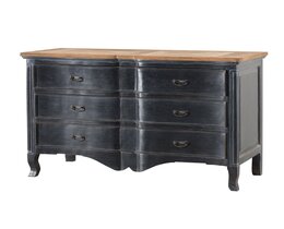 Cassettiera Tulon 130x55x90 nero antico e naturale