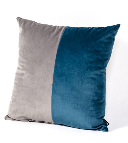 Poduszka Patchwork kwadratowa grey blue